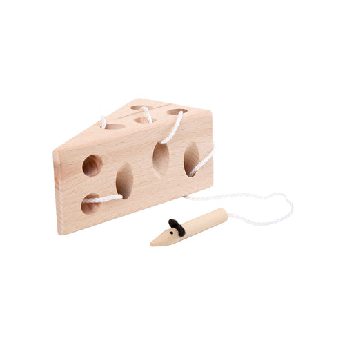 Fädelspiel „Käse und Maus“ aus Holz