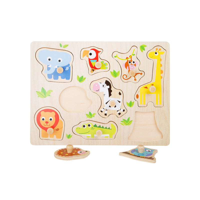 Holz-Setzpuzzle mit Zootieren