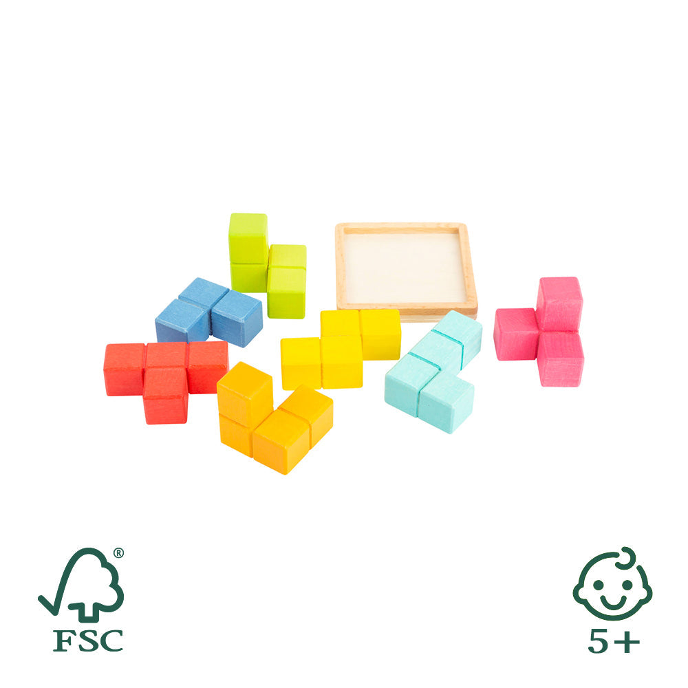 3D-Steckpuzzle mit farbigen Würfelelementen