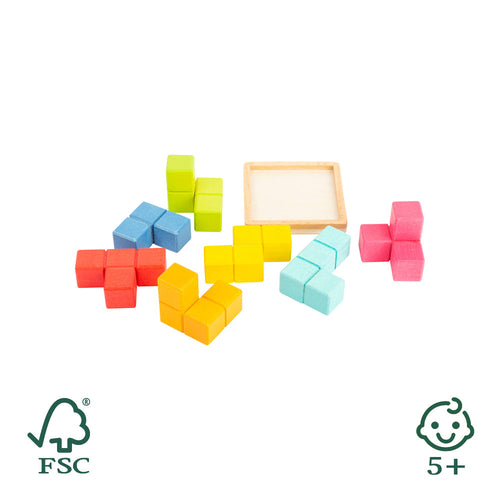 3D-Steckpuzzle mit farbigen Würfelelementen