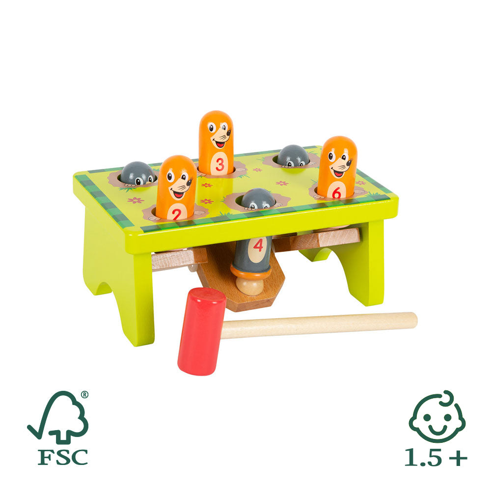 Holz-Klopfspiel „Hau den Maulwurf“