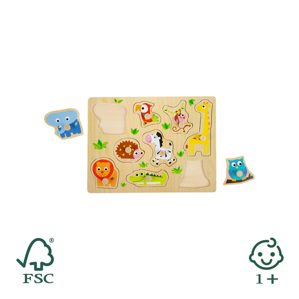 Holz-Setzpuzzle mit Zootieren