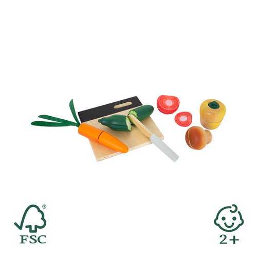 Gemüse-Schneideset aus Holz für die Kinderküche